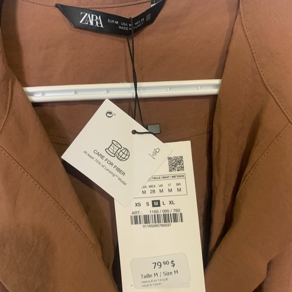 NWT Zara Brown Belted Jumpsuit - Picture 3 of 3